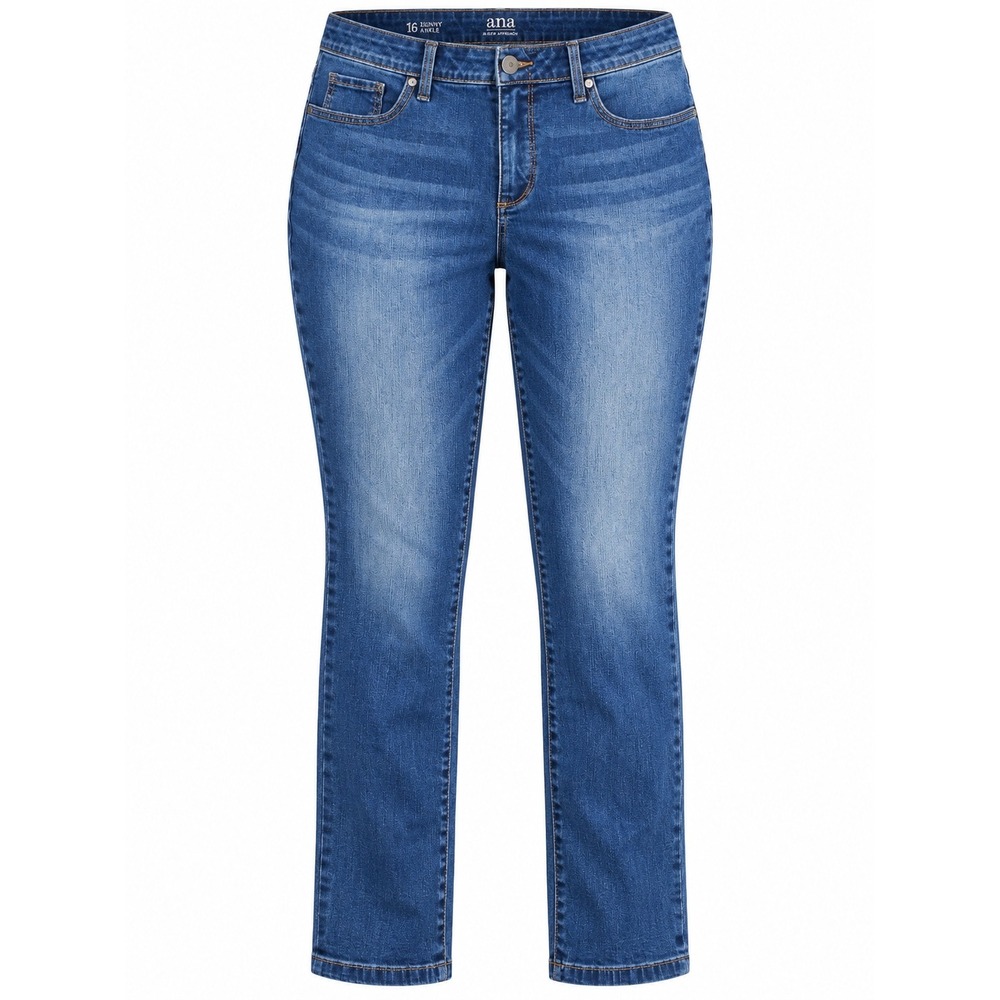 ana A New Approach Womens Blue Skinny Ankle Jeans Size 16 Medium Wash Denim